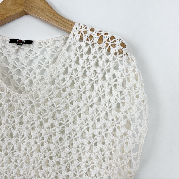 Yest Other - Women’s Cream Crochet V-Neck Bathing Suit Coverup Tunic Top Size Small